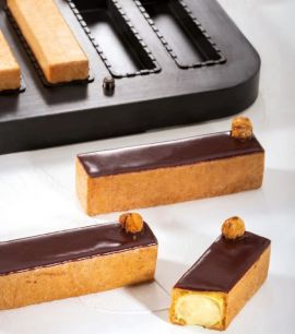 PLACA COOKMATIC "PASTA CHOUX" ECLAIR RETANGULAR 120x30 h.30mm (14und)